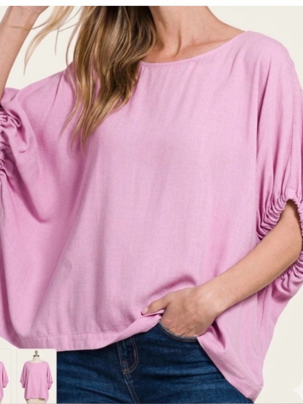 Zenana Outfitters Light Pink Boatneck Crop Top - NWT - 100% Rayon